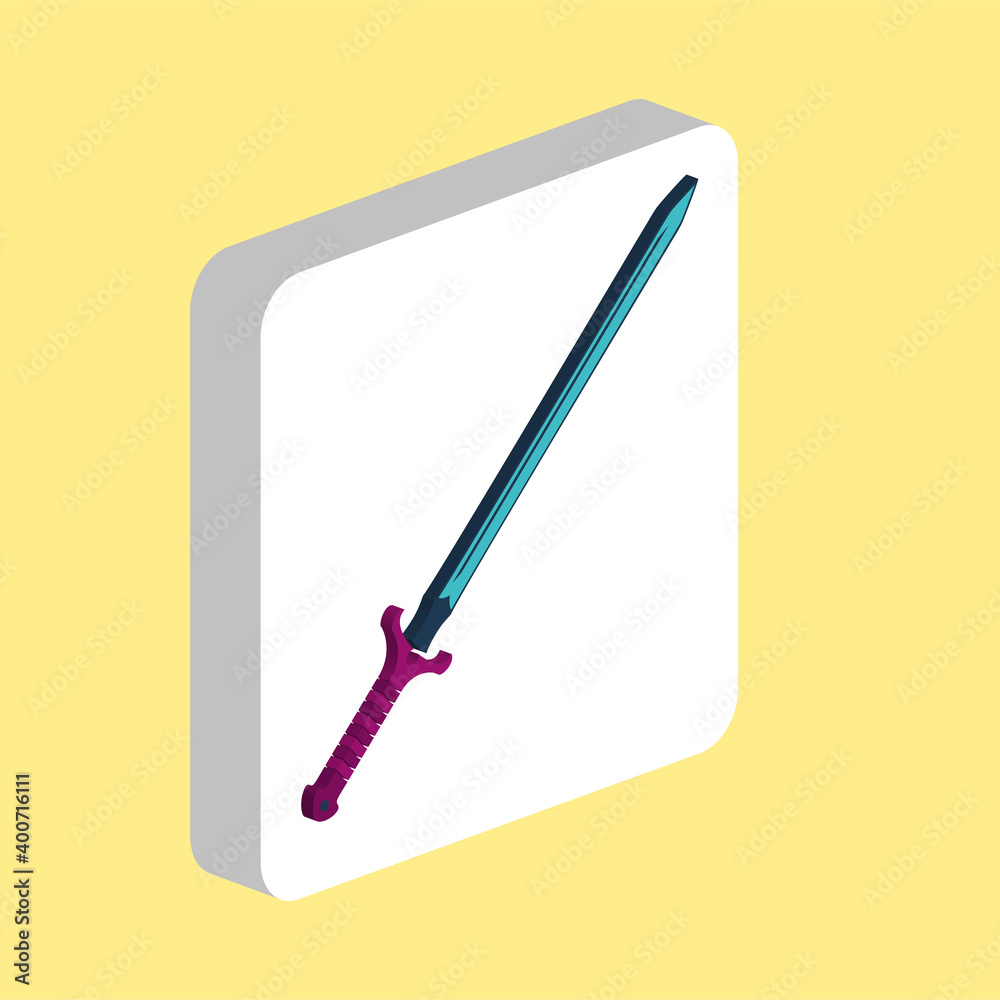 Poster sword simple vector icon. illustration symbol design template for web mobile ui element. perfect col