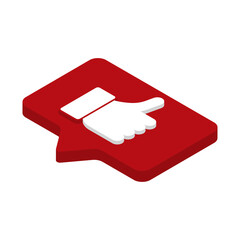 Icon for social networks in an isometric style. Thumbs up. Vector illustration.