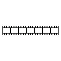 Film strip isolated vector icon. Retro picture with film strip icon. Film strip roll. Video tape photo film strip frame vector. Vector illustration. EPS 10