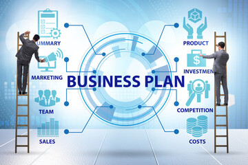 Business plan concept with businessman