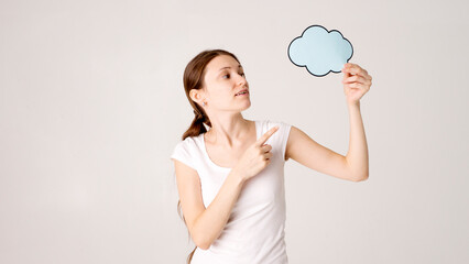 Email icon with young woman