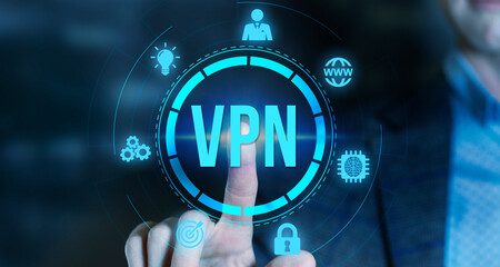 Internet, business, Technology and network concept. VPN network security internet privacy...