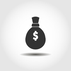 Money pouch isolated vector icon. money bag business design element