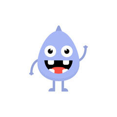 Cute cartoon baby monster. Kawaii scary funny baby character flat icon. Happy Halloween vector illustration isolated on white background.