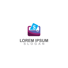 Fototapeta premium Wallet abstract logo vector illustration isolated flat logo design icon