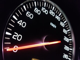 speedometer on black
