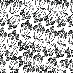 Pattern with spring flowers, hand-drawn liner.
Decorative wildflowers, Plant lithization, small beautiful plants. For textiles, wallpaper, packaging, paper. Isolate. Stock graphics.