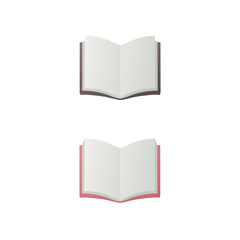 Book set. Flat vector illustration. Opened book concept. Isolated on white background.