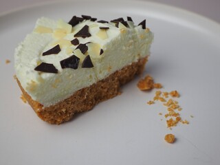 slice of home made cheesecake 