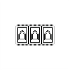 Prayer rug icon on white background. Traditional Islamic Background