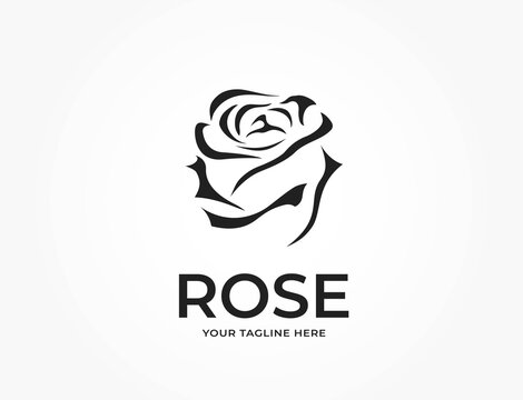 rose logo template. romantic and love symbol. flower image. example of floral emblem