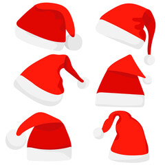 flat style red santa hat