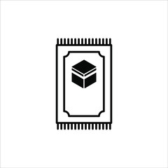 Prayer rug icon on white background. Traditional Islamic Background