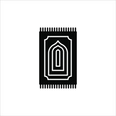 Prayer rug icon on white background. Traditional Islamic Background