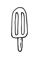 vector ice cream single cartoon clipart. Doodle illustration isolated on white background