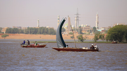 Nile river in Khartoum Sudan 