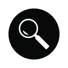 Search icon vector. Glyph symbol magnifying glass on white background