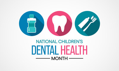 Vector illustration on the theme of National Children's Dental Health month observed each year during February.