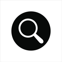 Search icon vector. Glyph symbol magnifying glass on white background