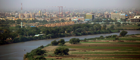 Nile river in Khartoum Sudan 