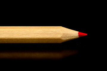 Close up on red pencil