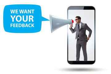 Fototapeta premium Concept of receiving feedback from customers