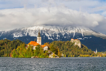 Lake Bled In Julian Alps, Autumn Slovenia