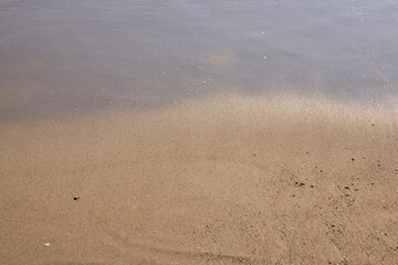 wet sand surface on the beach