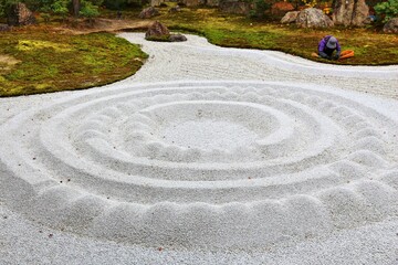 Fototapeta na wymiar Kyoto, Japan - zen stone garden