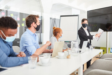 Lecturer or speaker gives a lecture