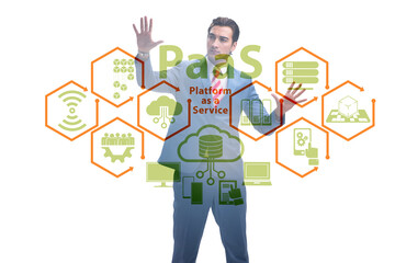 Businessman in platform as a service concept