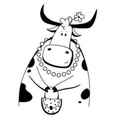 Vector Ox. Hand drawn cute cow.