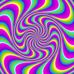  Colorful rainbow spin illusion.