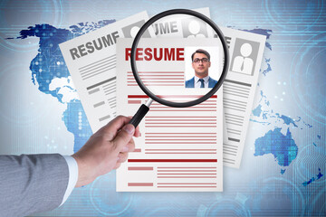 Recruitment and employment concept with cv