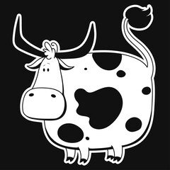 Vector Ox. Hand drawn cute cow.