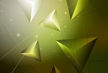 Dark Green vector abstract polygonal background.