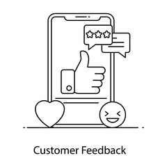 
Customer feedback report in flat outline vector 
