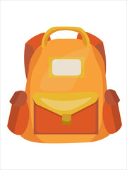 Vector orange with red school backpack