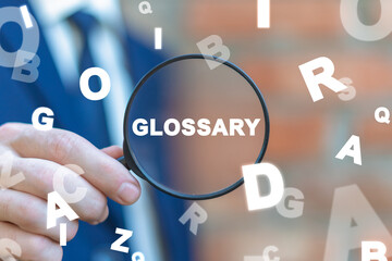 Glossary Concept. Search Information, Web Guide, Dictionary, Vocabulary.