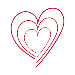 vector illustration for Valentine's day with red heart on a white background