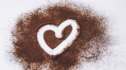 Heart in cocoa - Chocolate heart