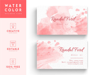 Pink and white aesthetic business id card template design