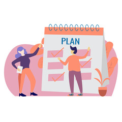 vector illustration.people are having a business plan discussion. modern flat people character. 