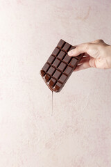 dark chocolate bar with chocolate