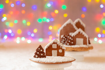 gingerbread house with christmas decorations
