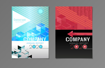 Company annual report 2020 template layout design set