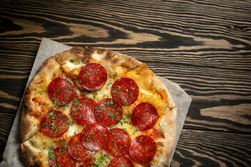 Traditional italian pizza Alla Diavola