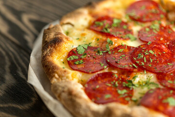 Traditional italian pizza Alla Diavola