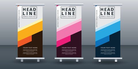 Roll up banner set design template design. Vector illustration