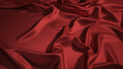Obraz premium Abstract red silk background. Red textile luxury abstract wallpaper.